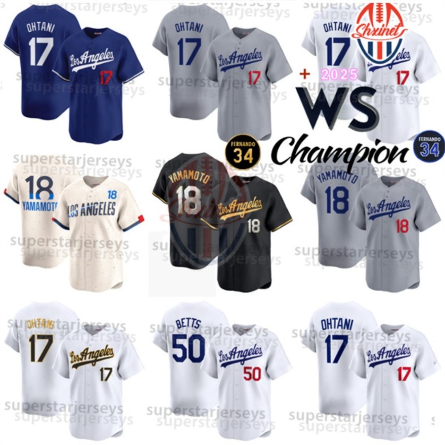 Personalize Custom 2025 World Series Champion Baseball Jerseys Yoshinobu Yamamoto Shohei Ohtani Mookie Betts Roki Sasaki Tommy Edman Freddie Freeman Smith Edman