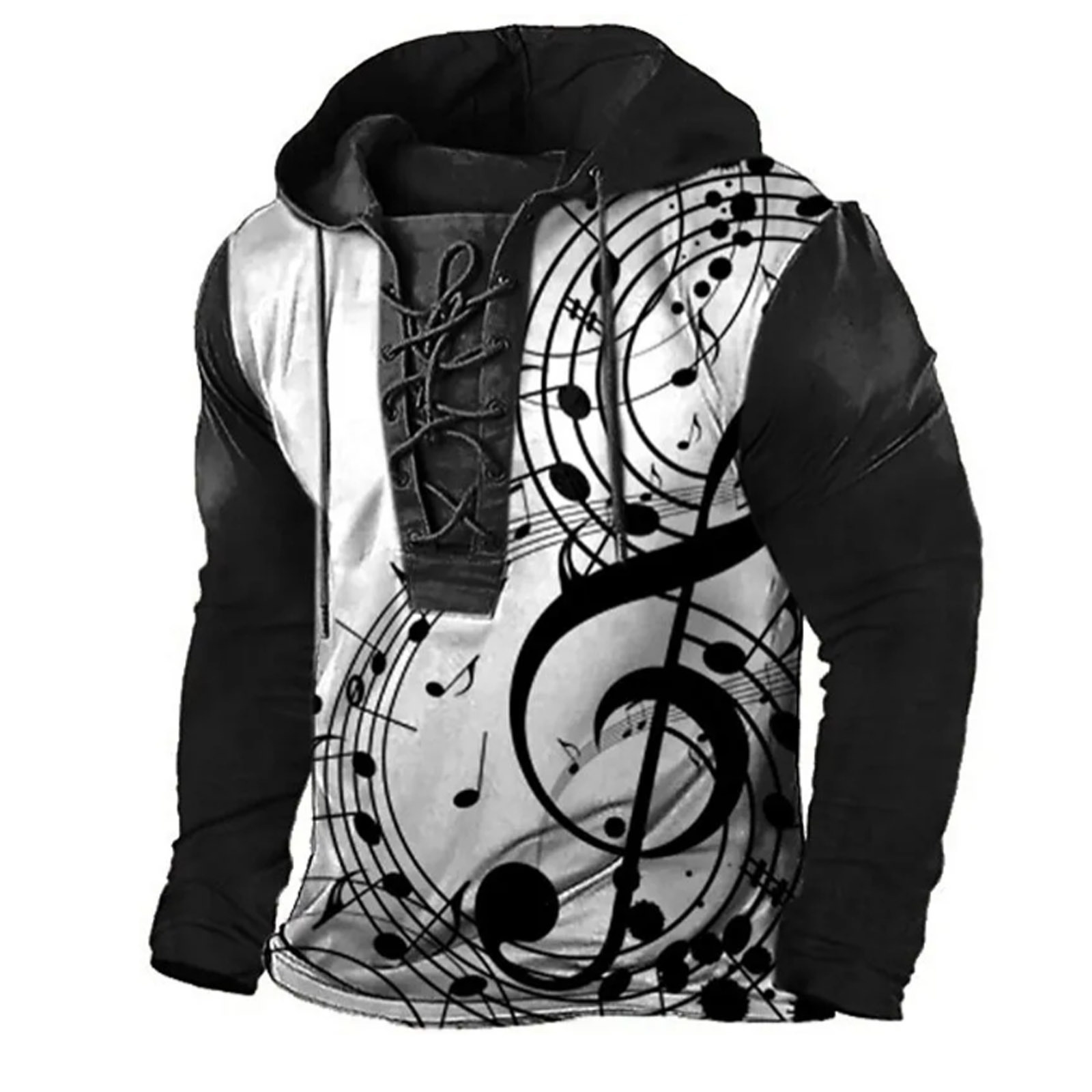 2025 New Mens Tether Printed US Flag Hoodie Large Head Long Sleeve T-shirt