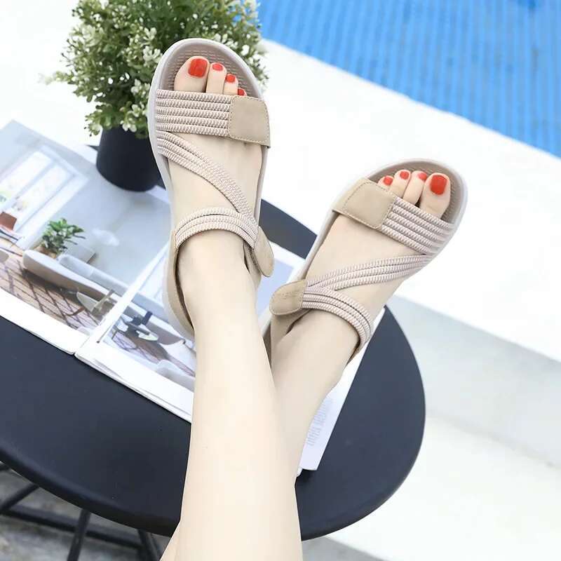 2025 Summer New Women's Elegant Sandals Outdoor Sports Beach Slope Heel Height Raising Women's Comfortable Designer Fashion Open toed Shoes