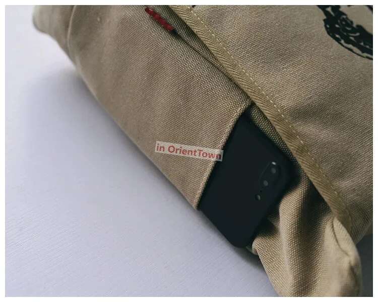 Fashion Chairman Mao Portrait Messenger Single Shoulder Canvas Bag Student Retro Serving The People Characters Nostalgic Bag