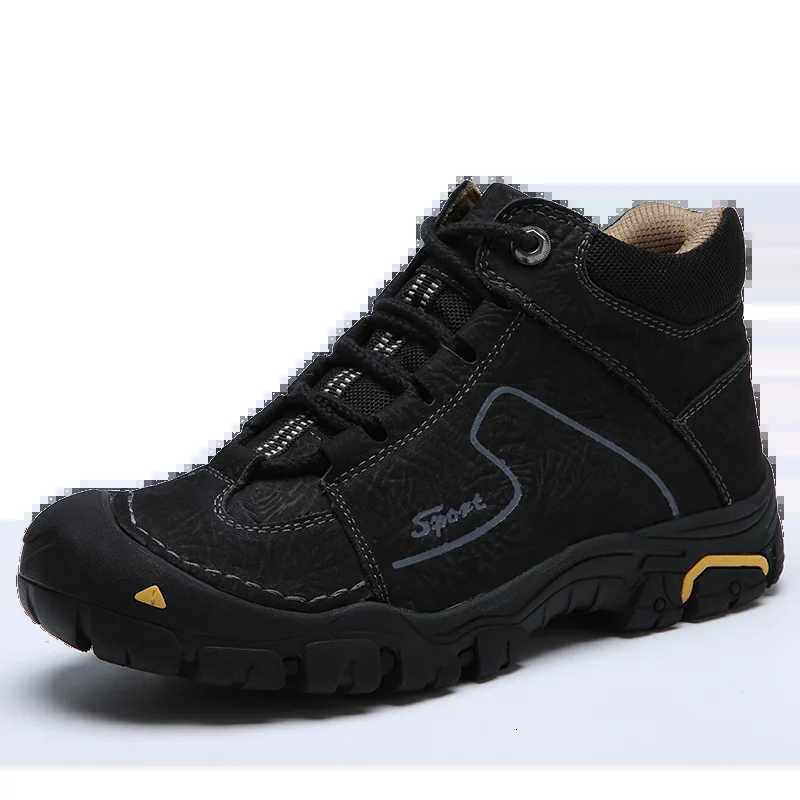 Brand Outdoor Shoes Men Genuine Leather Trekking Hiking Shoes Men Waterproof Hiking Boots Winter Sneakers Mountain Climbing Shoe X251106