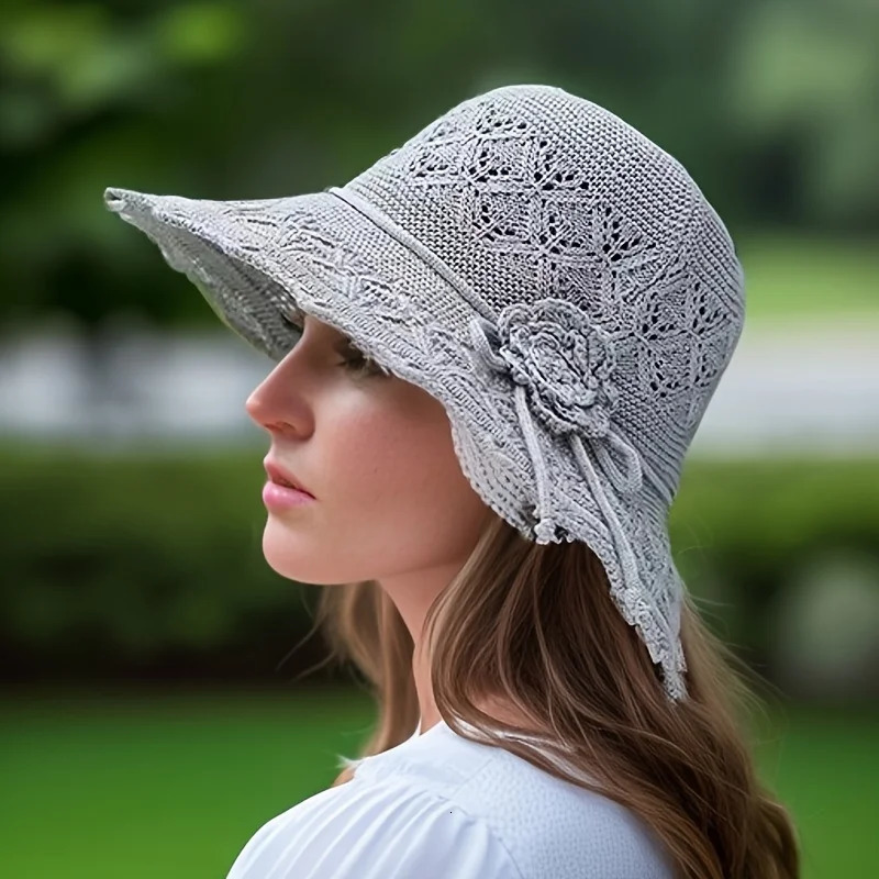 Washable breathable folding hat for women fashionable hollow sun large conical beach 250326