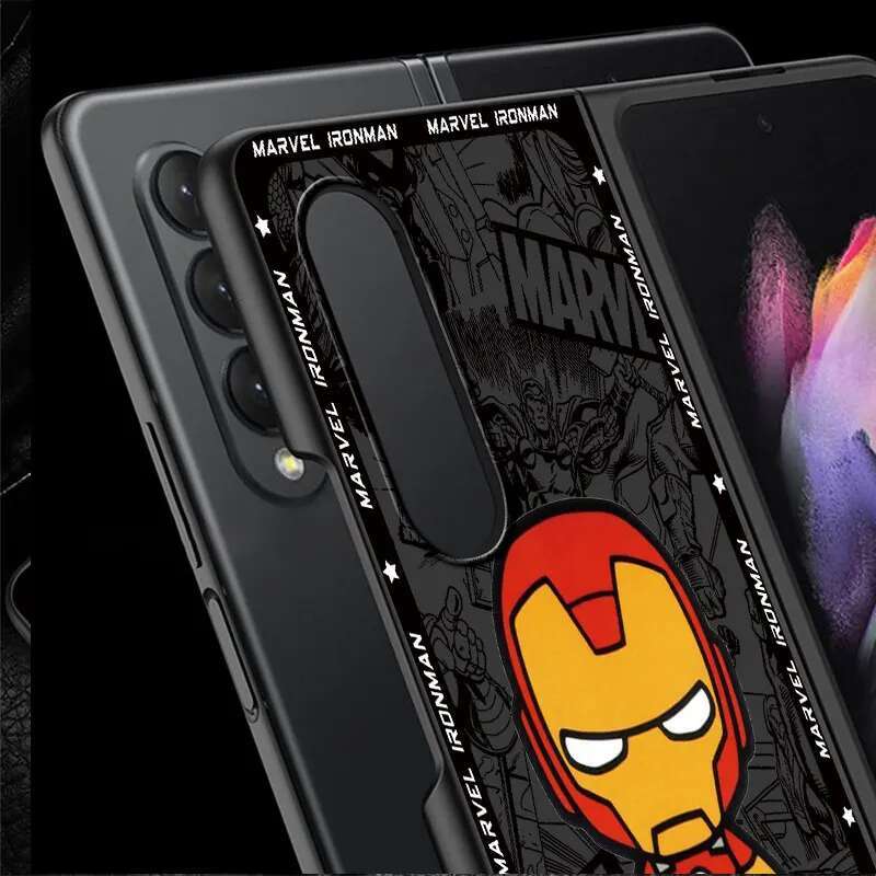 Cartoon Spiderman Groot Case for Samsung Galaxy Fold6 Fold4 Fold3 Z Fold5 5G ZFold4 Hard PC Shockproof Cover
