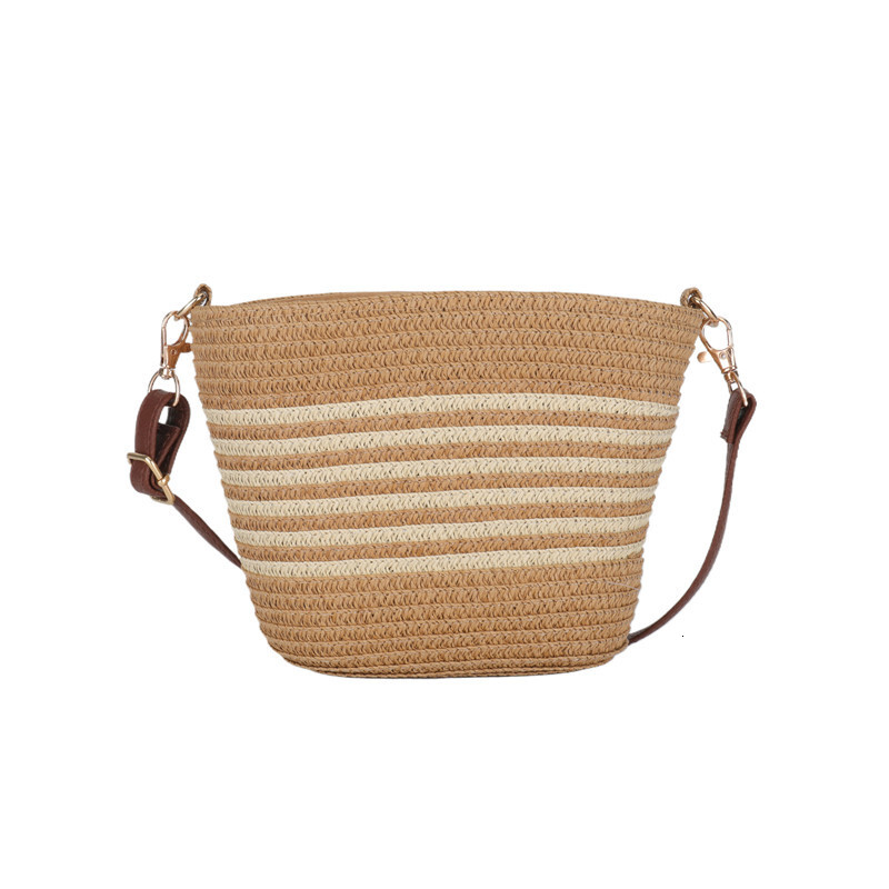2025S Designer Women S Bag Grass Woven Women S Summer Ins Style New Beach Outdoor Travel Vacation Bucket Crossbody Bag