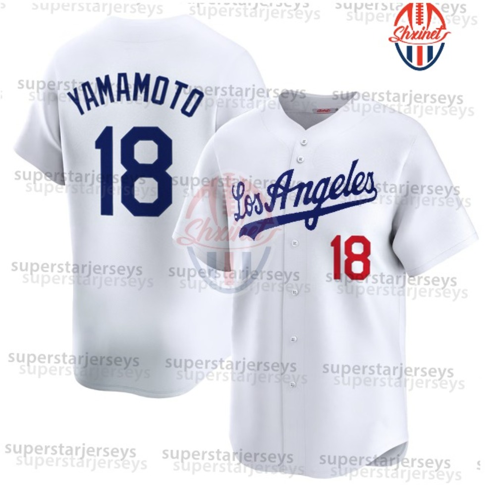 2025 Custom Baseball Jersey Shohei 17 Ohtani Mookie 50 Betts 11 Roki Sasaki 18 Yamamoto Freddie 5 Freeman 34 Valenzuela No.34 Patch Men Women Youth
