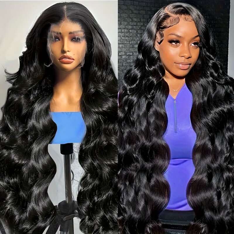 200 Body Wave Wig 13X4 Human Wigs Pre Plucked With Baby Hair 200% Density Lace Front For Women Natural Color