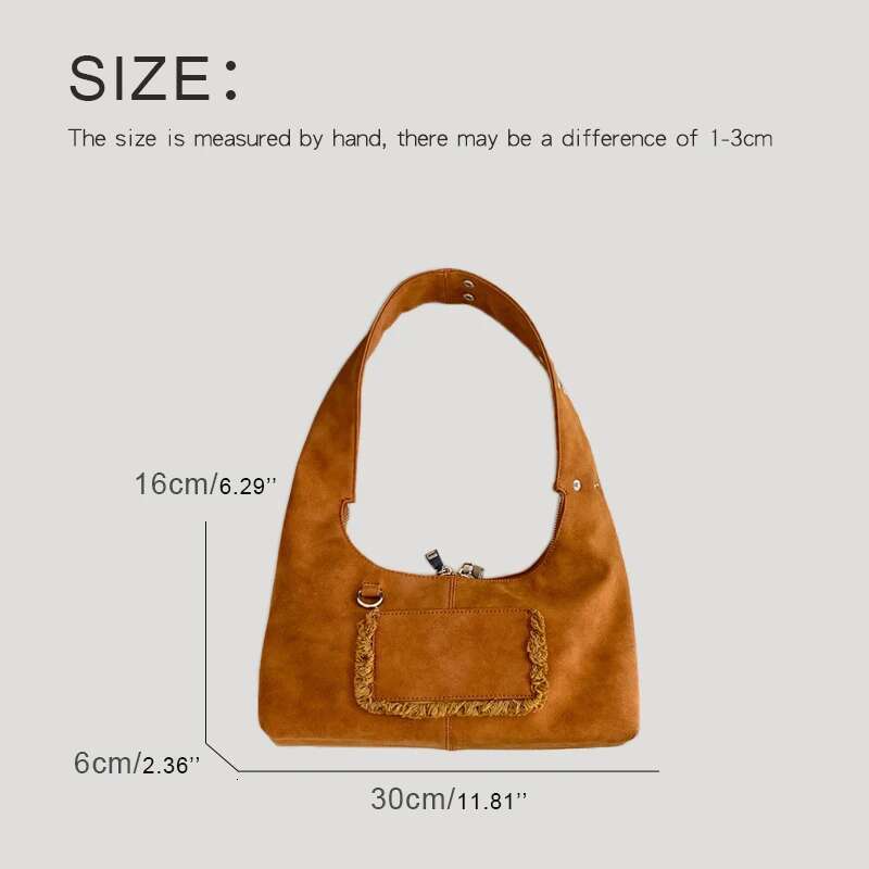 Faux Suede Small Hobos Bags For Women Designer Handbag And Purses New In Vintage Button Underarm Shoulder Bag