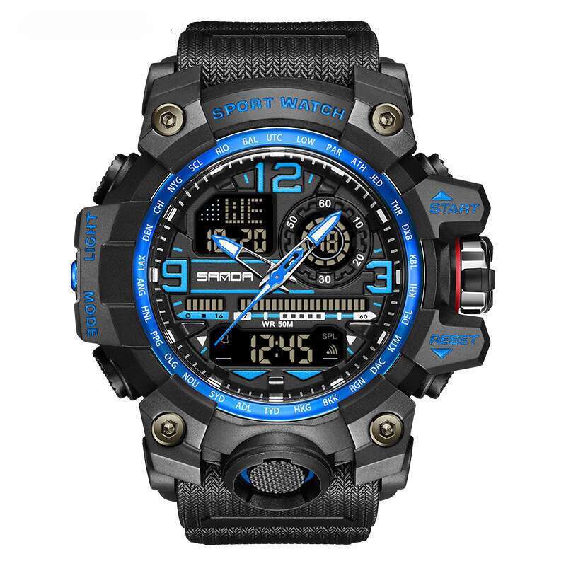 DHwatches Sanda Hot-Selling Model 3133 Trendy Fashionable Electronic Watch for Middle and High School Students, Sports Waterproof Multifunctional Wris