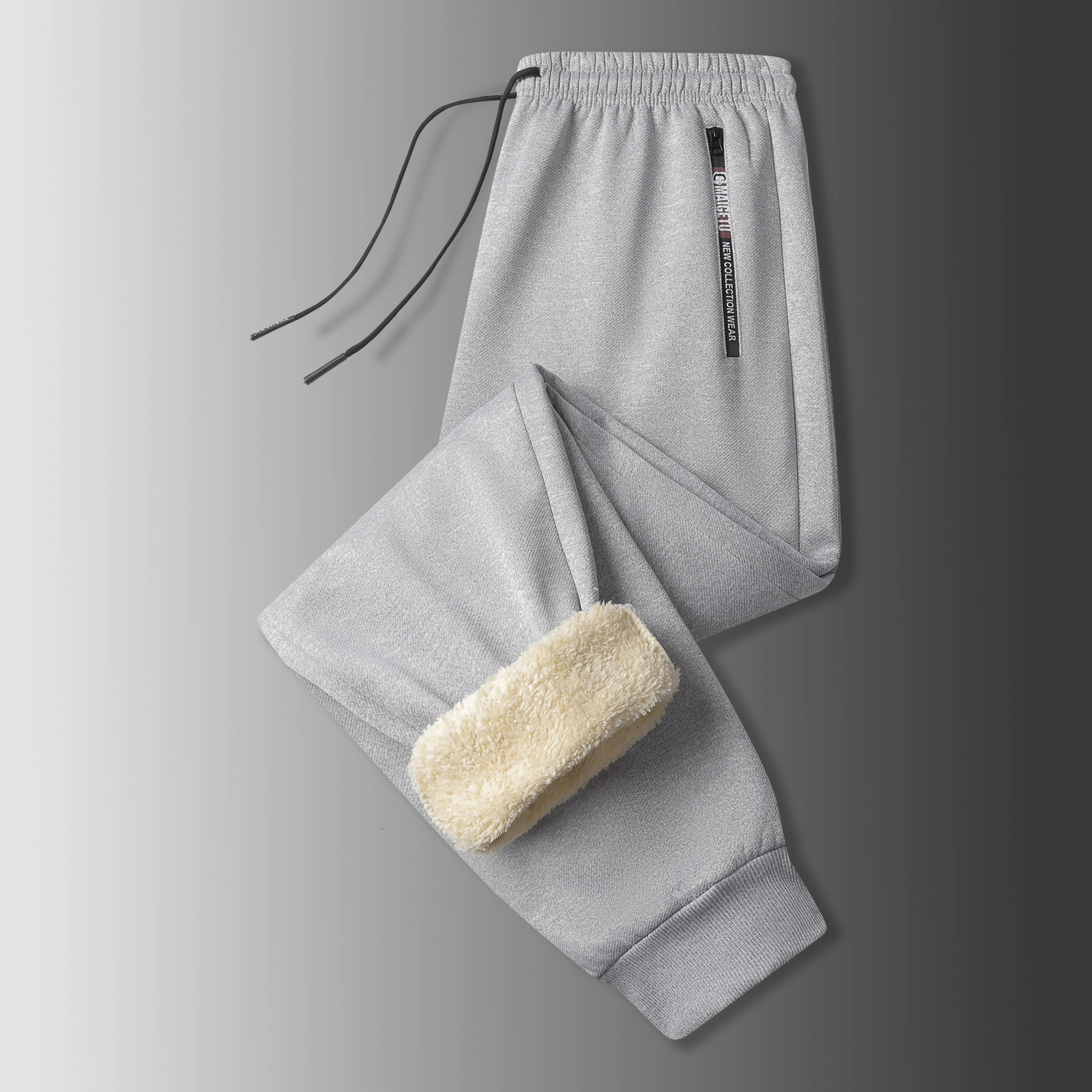 Mens Casual Pants Autumn Winter Fleece Sweatpants Men Running Jogger Sports Gym Trousers Fashion Solid Color Workout Long y251030