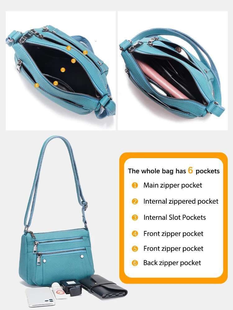 Zency Genuine Leather Shoulder For Women Design Purses Handbags Elegant Crossbody Bag Satchels Large Capacity Sac