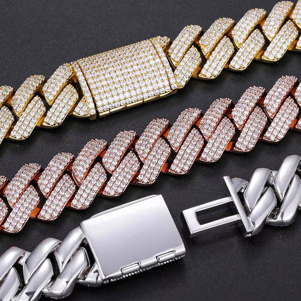 Moissanite Diamond Hip Hop Luxury Cuban Chain for Men 925 Silver