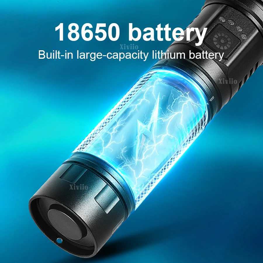 2025 NEW Ultra Bright LED Flashlight 85000000LM Strong Light Tactical Torch Rechargeable Portable Lamp Outdoor Camping LanternW251106