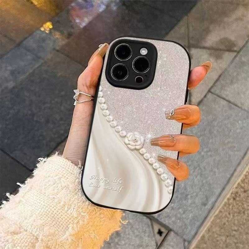 Luxurious Pearl Compatible with 14 Plus 16 Pro Max Phone Case iPhone 15 Shockproof 13 Full Coverage 12 J251202