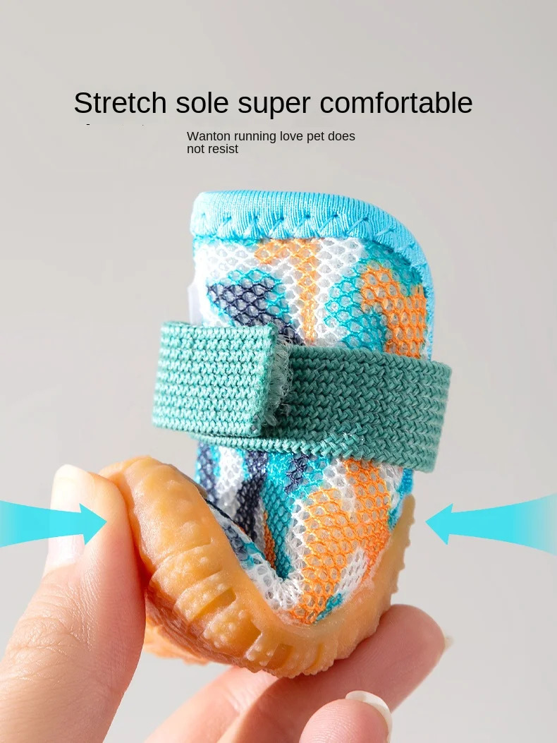 Dog shoes summer small dogs anti-dirty outing footwear Teddy Bikini Bear anti-drop pet shoe covers waterproof dog shoes 250402