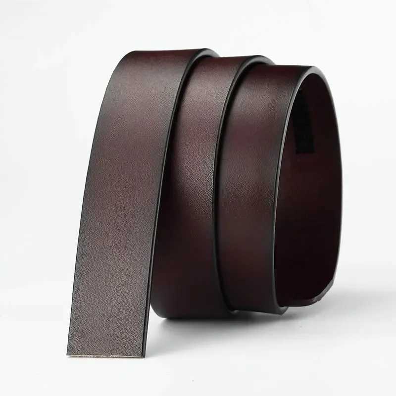 100 Real Cow Genuine Leather Belt No Buckle for Automatic Buckle Vintage Belt Body 350 cm Width Black Brown CowskinXJ251106