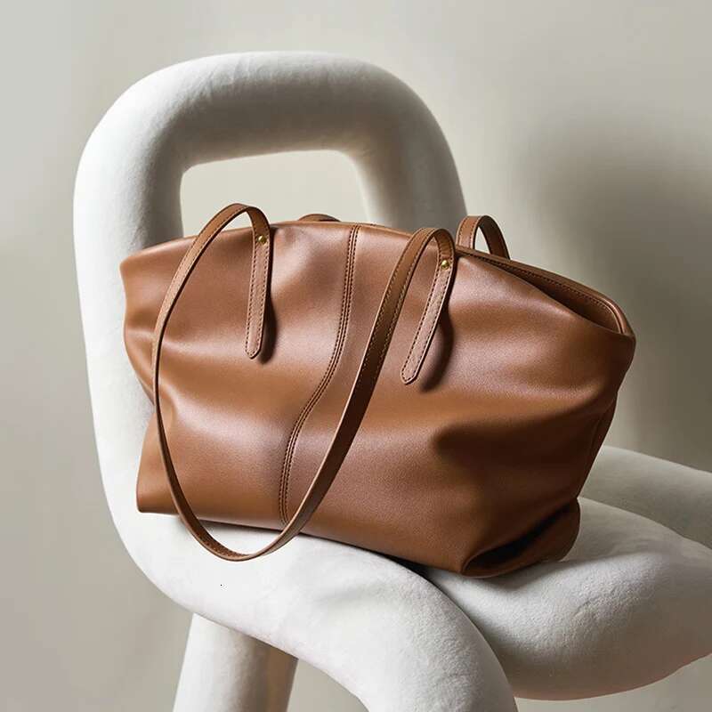 New Stylish Designer Casual Soft Women's Leather Tote Bag Versatile Female Shopping Shoulder Lady Simple Handbag