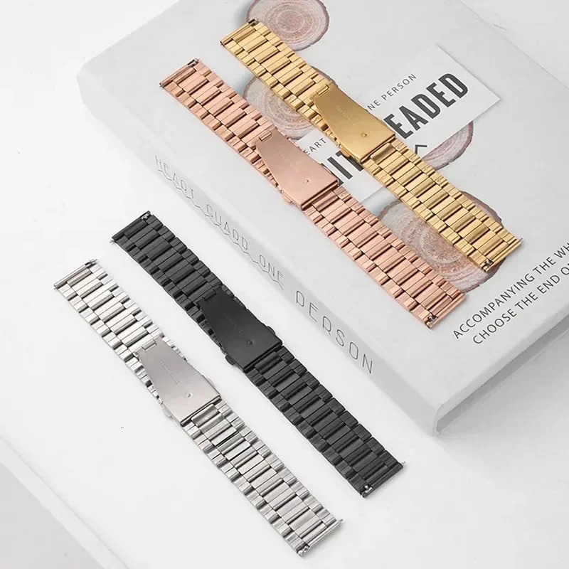 Steel Watch Strap 18mm 20mm 22mm Band Fitbit StrapStainless Metal Quick Release Replacement For Samsung Fossi 251105