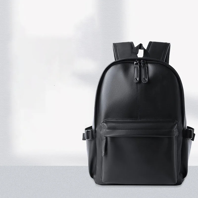 Fashionable mens backpack with large capacity waterproof commuting backpack and air cushion with solid color casual lightweight mens bag 250402