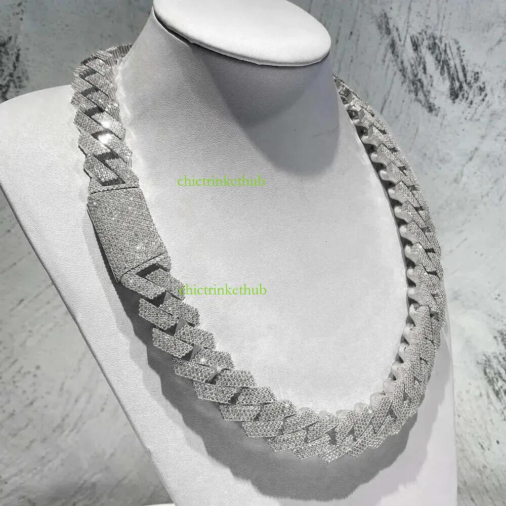 15mm Hip Hop 4 row VVS Moissanite Custom Sparkg Sier Jewelry Ice Out Cuban Chain Bracelet Necklace gift