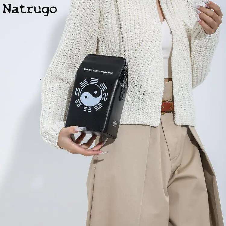 designer bag 2025 Printed Graffiti Small Square Fashion Cool Crossbody Funny Box Shoulder Bag For Girls