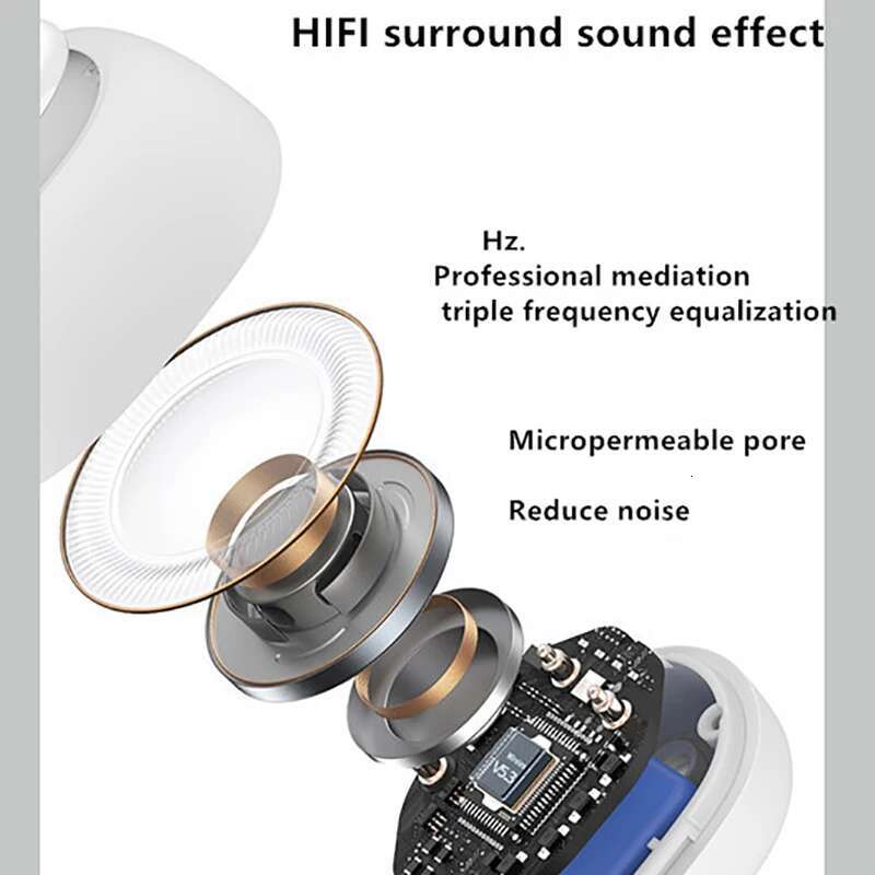 Ear Clip Headphones Bluetooth 5.3 Earbuds TWS Wireless Earphones with Microphone Sports HiFi Stereo Headset for Huawei Mate 60