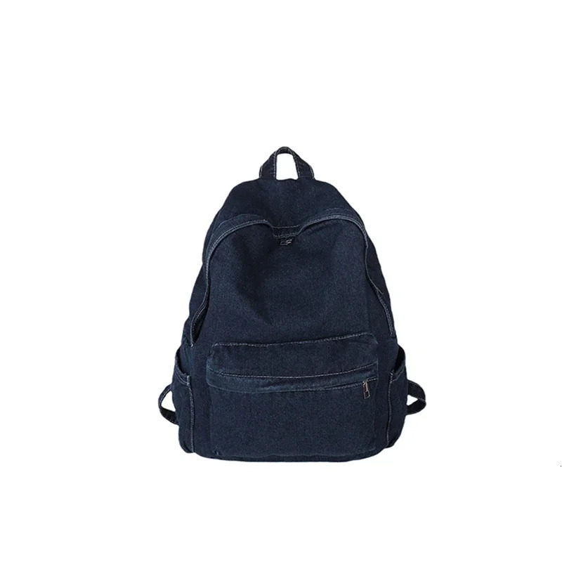 Soft back denim fashion backpack high-quality womens casual inner zipper pocket basic style backpack 250402