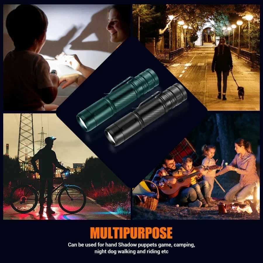 LED Flashlight Rechargeable 1000LM Ultra Bright Light With Clip Outdoor Waterproof Lamp Portable Camping Riding Gift LanternW251106