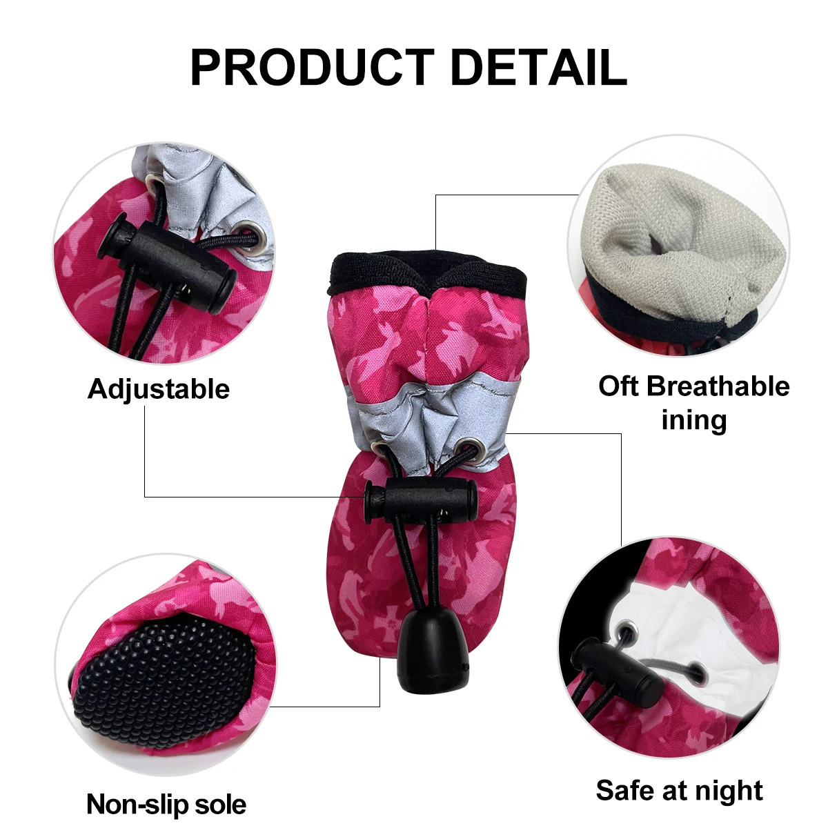 Dog Shoes for Large Dogs with Printed Medium Dog Boots Paw Protectors Summer Pavement Water-Resistant in Rainy Weather Ou 250402