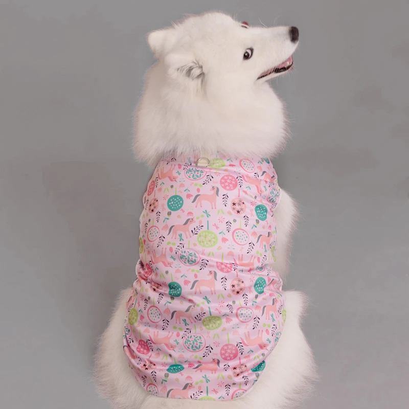 Summer Pet Dog Cooling Vest Cartoon Soft Clothing Summer Casual Shirts Small Medium Large Dogs Puppy French Bulldog Clothes 250402