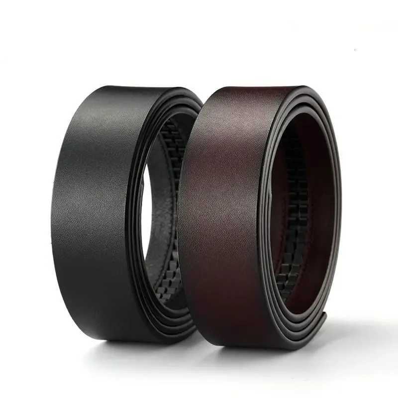 100 Real Cow Genuine Leather Belt No Buckle for Automatic Buckle Vintage Belt Body 350 cm Width Black Brown CowskinXJ251106