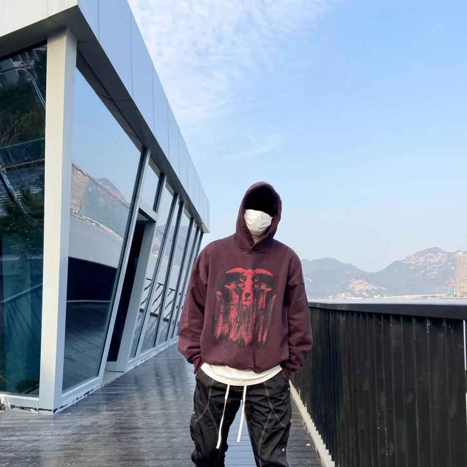 Yao888 Retro Super Dalian Hoodie Mens Cotton Casual Fashion Pullover Sweatshirt Loose Graphic 250403