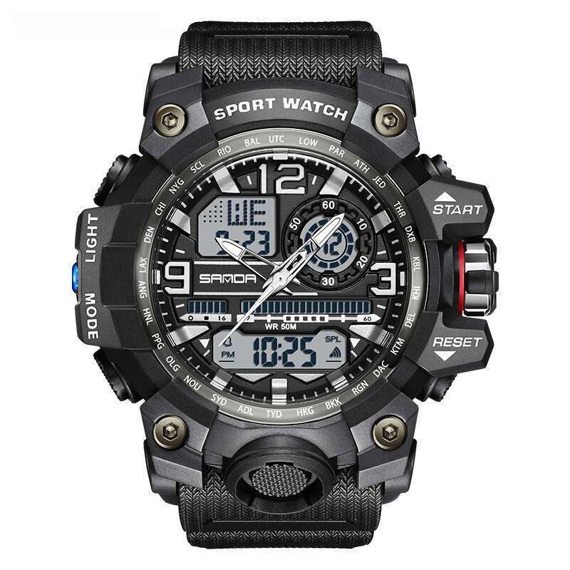 DHwatches Sanda Hot-Selling Model 3133 Trendy Fashionable Electronic Watch for Middle and High School Students, Sports Waterproof Multifunctional Wris