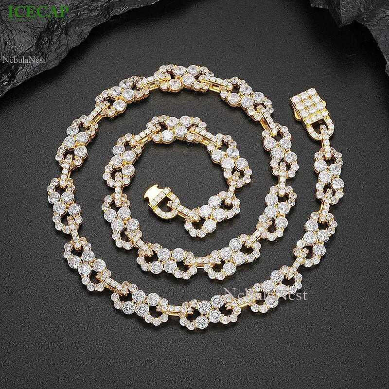 By testing designer necklace Tennis Necklace Moissanite Dia Sterg Sier 10mm Cross Star Cuban k chain for men and girls gifts