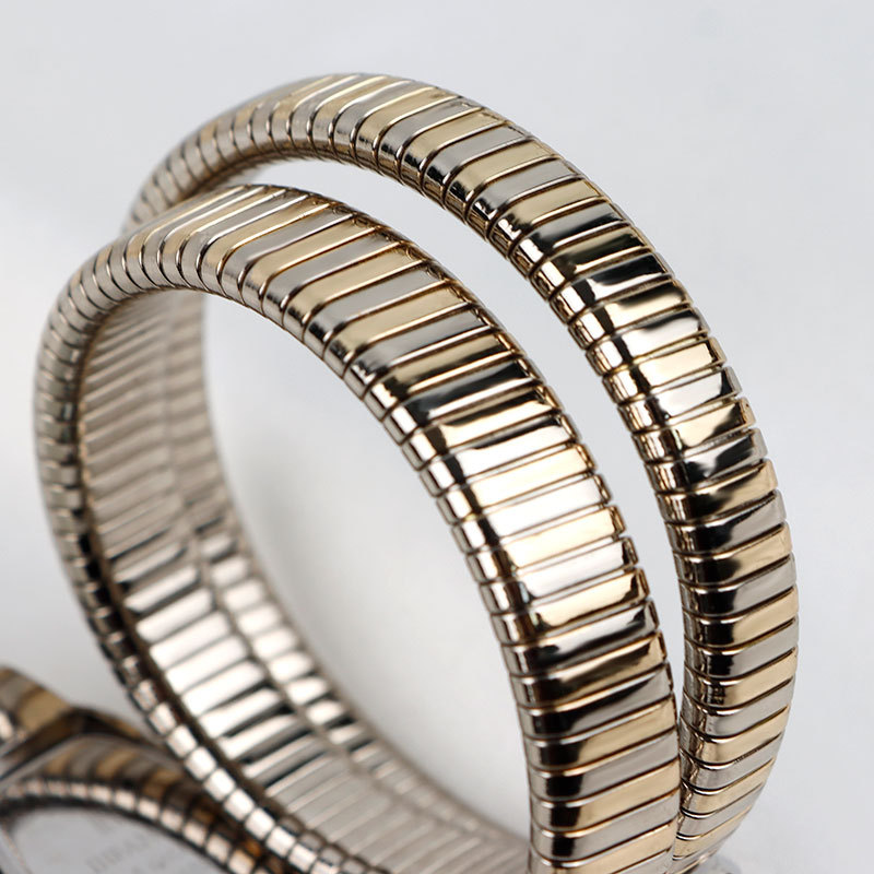 Sophisticated Female Wristwatch - Serpentine Motif, Diamond Embellished Quartz Movement