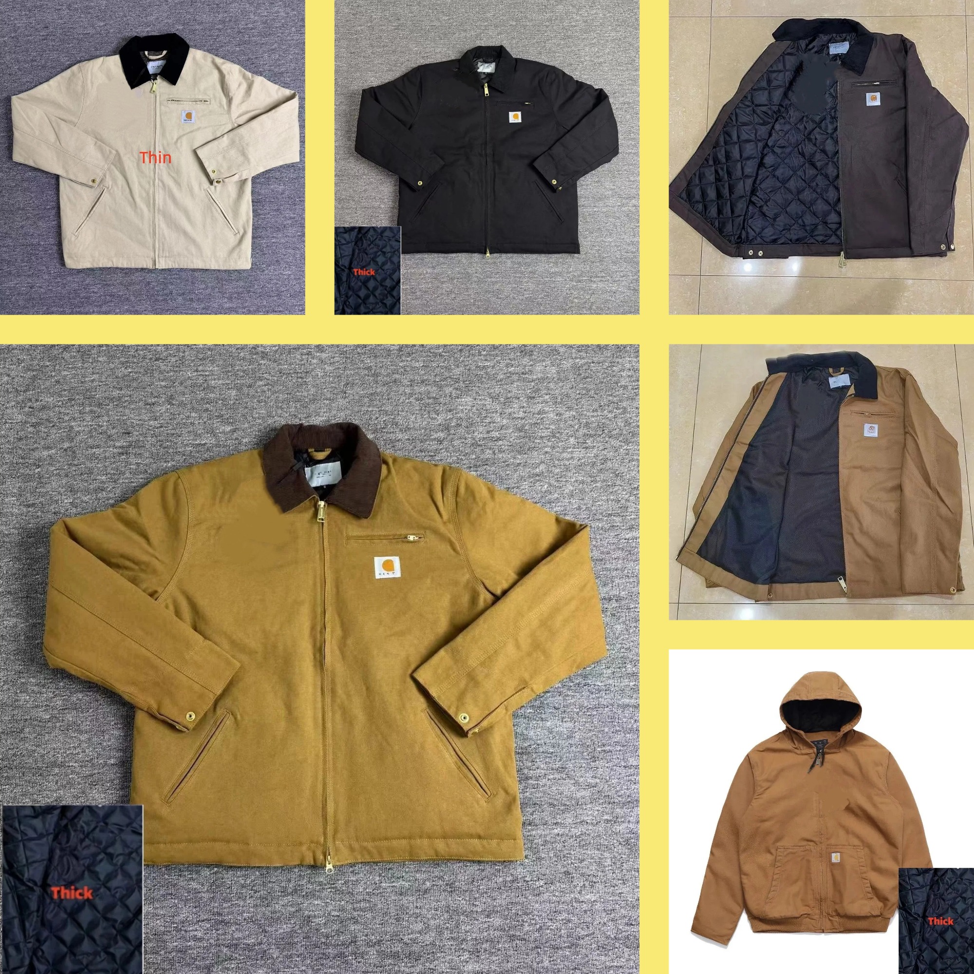 Designer Men's puffer Jackets Heavyweight embroidery Thick Men Jacket Carharretshoddie top quality 100% cotton coat mesh lining work jackets EUR 