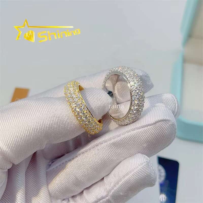 Pass Diamond Tester Rings Jewelry Women 925 Sterling Silver Custom Vvs Moissanite Ring