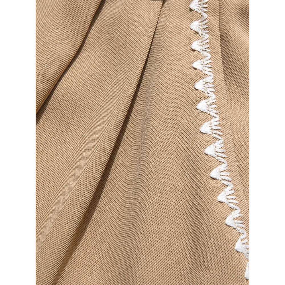 A-E Skirts For Women French High Waist Embroidery Spring New Draped Umbrella Solid Basics Skirt
