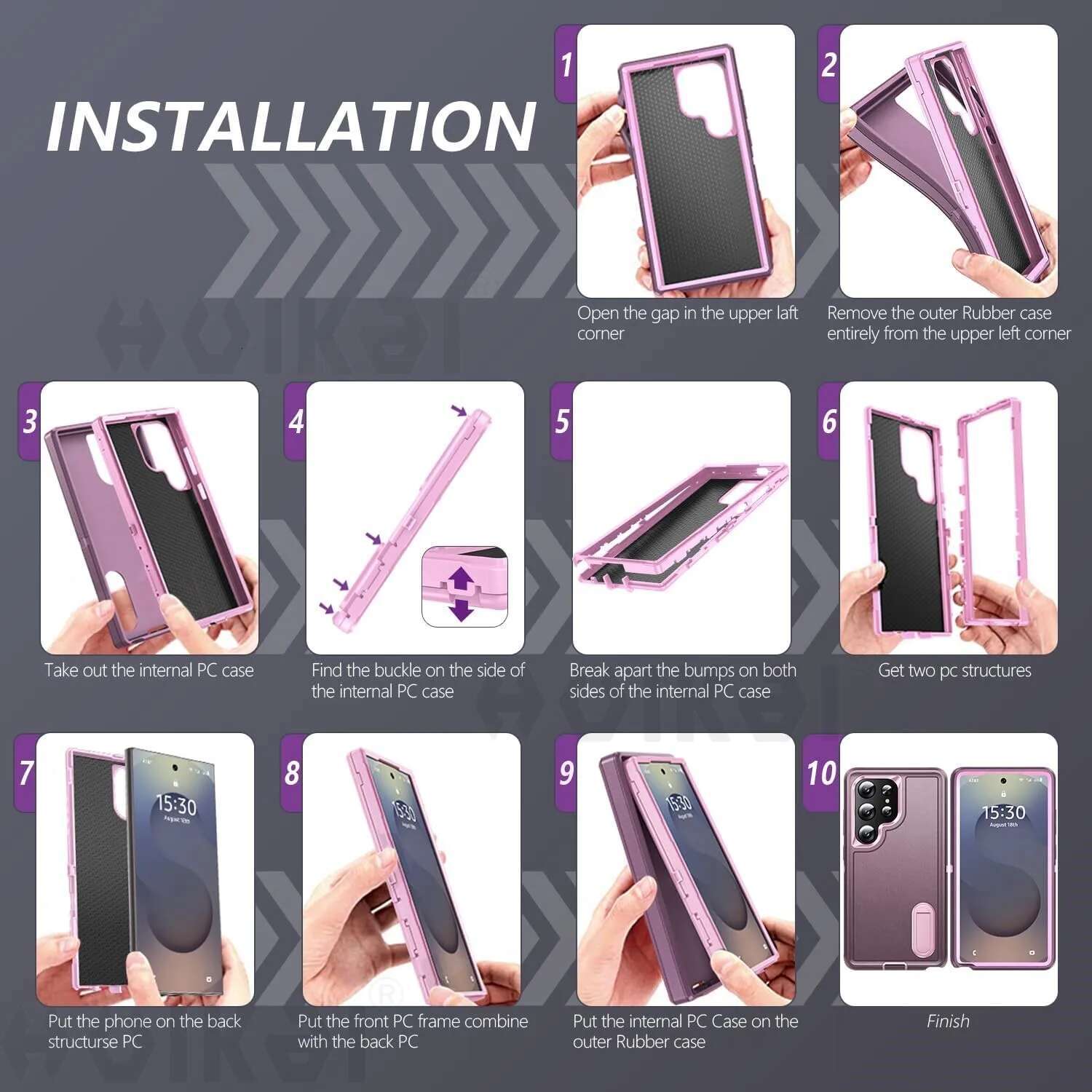 Case For Samsung Galaxy S25 Ultra S24 S23 A56 A36 A16 Full Body 3 in 1 Shockproof Heavy Duty Anti-Scratch Red Kickstand Cover
