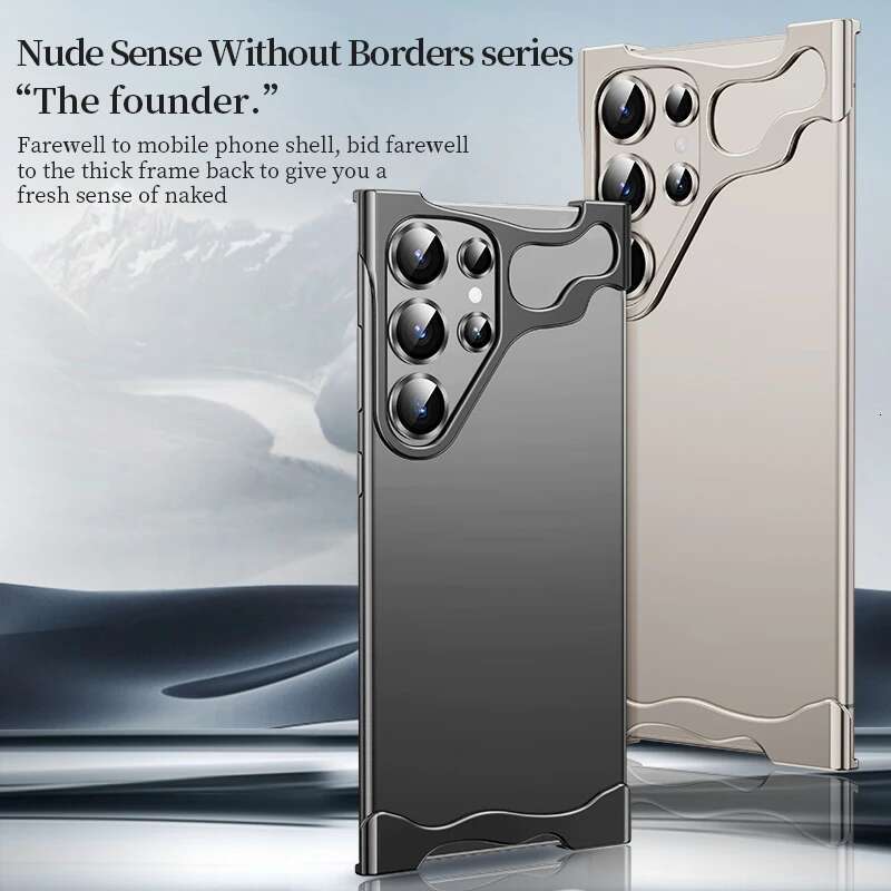 New shaped Aluminum Alloy Bumper Phone case For Samsung Plus S24 Ultra Lens film Protection Metal Shock Absorber Back Cover