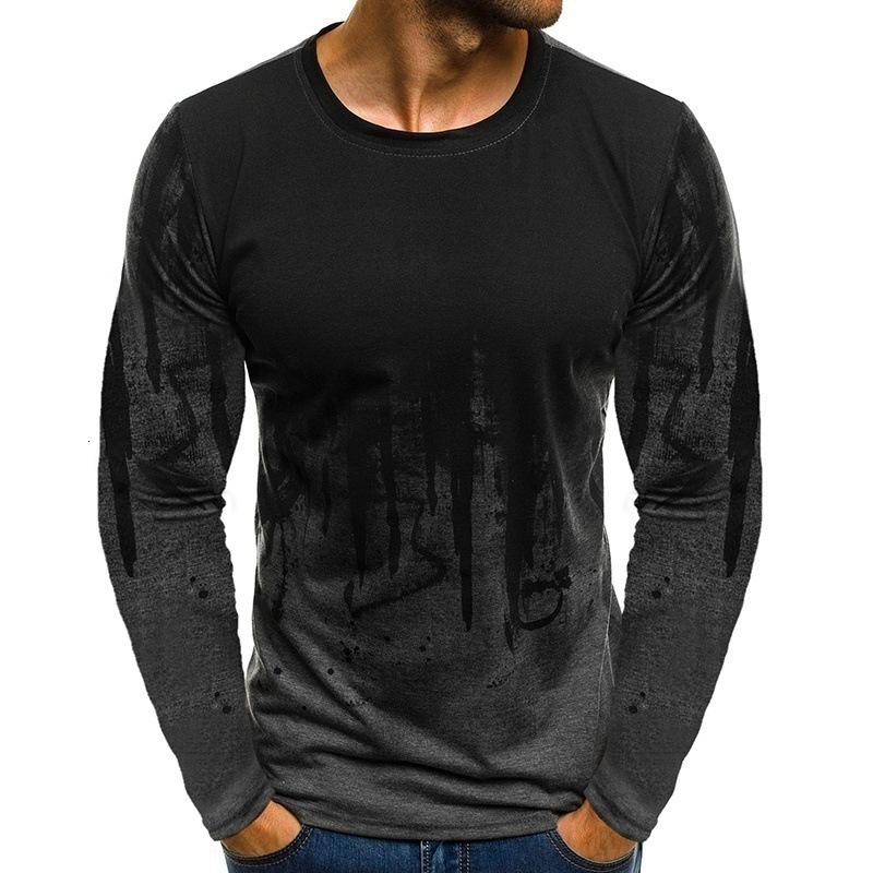Summer new 3D printed mens camouflage pullover long sleeved casual T-shirt mens clothing