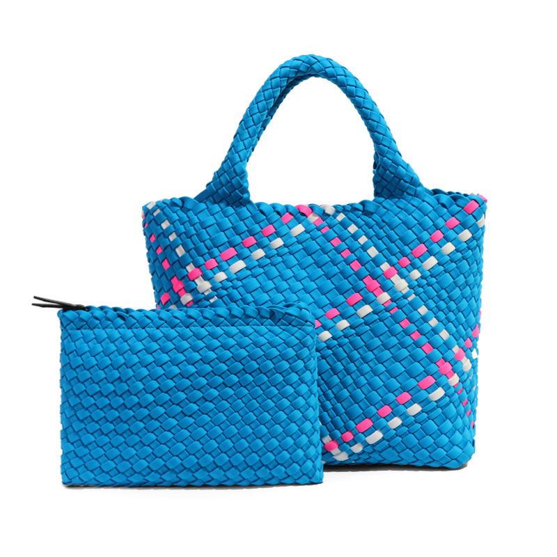 Casual Large-Capacity Hand-Woven Tote Bag - Textured Retro Style Handbag for Mother-Daughter Use Z260124