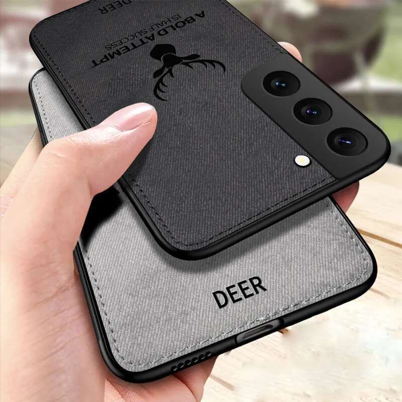 Slim Fabric Skin Deer Case For Samsung Galaxy S23 FE S22 S21 S24 Ultra A15 A25 A35 A55 A34 A52 A54 5G Hard Back Cover
