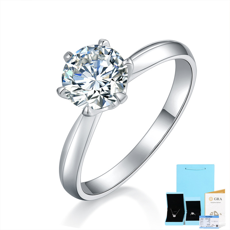 2025 moissanite rings for women luxury rings designer for women 925 sterling silverinlaid VVS1 pass diamond tester Gold Simple Ring with Moissanite cl - view 4