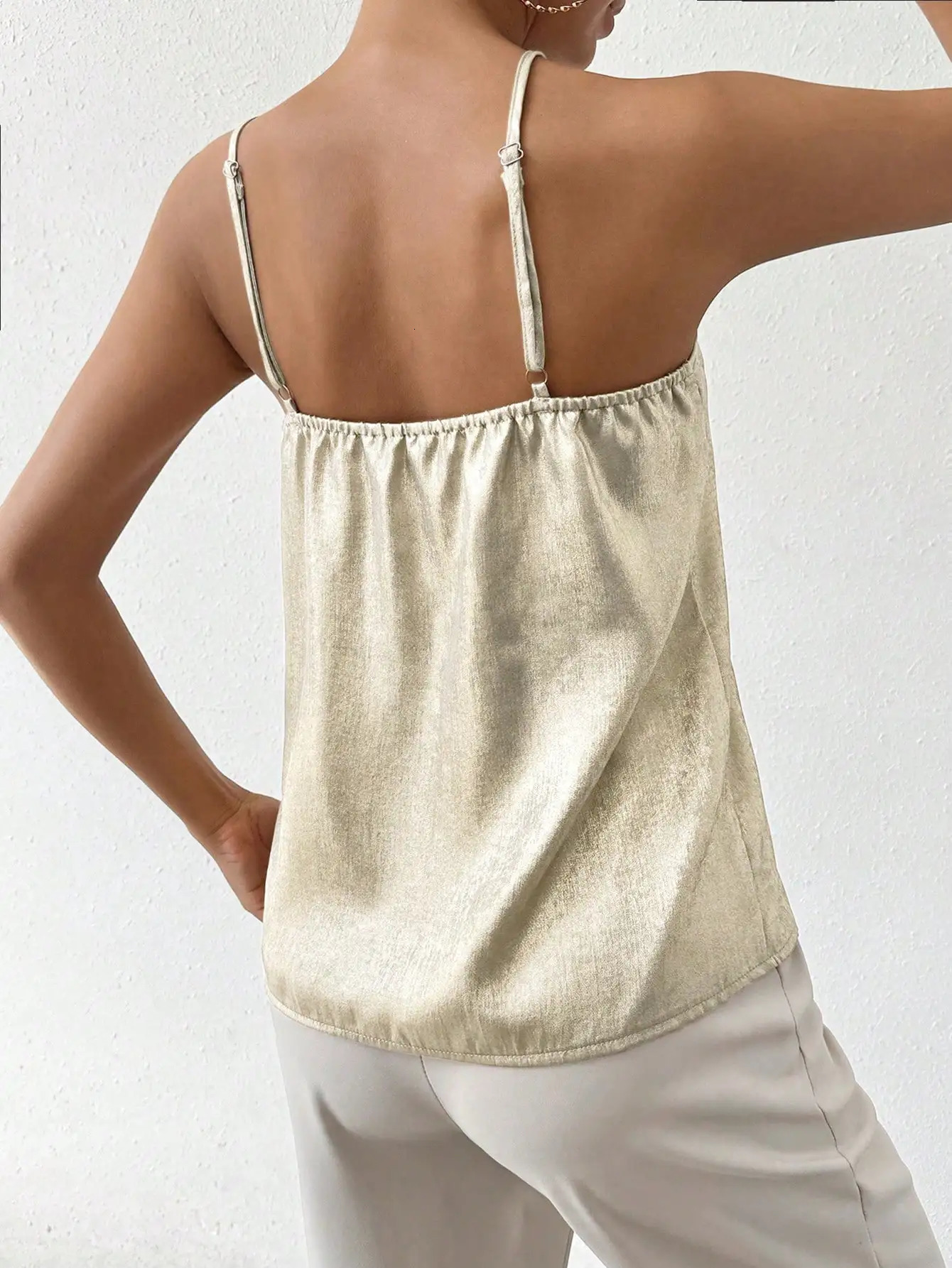 Casual and elegant womens vest slim waistband sparkling casual womens vest 250403