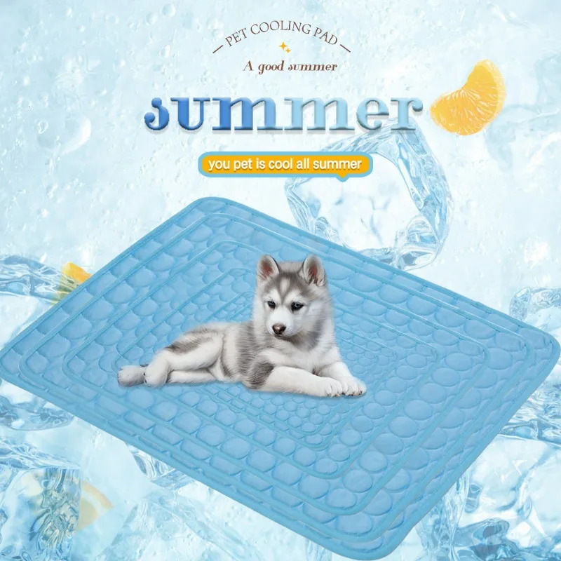 Summer Dog Mat Breathable Non slip Pet Dog House Bed Polyester Cooling Dog Mat Washable Dog Accessories Soft Dog Mat 250402