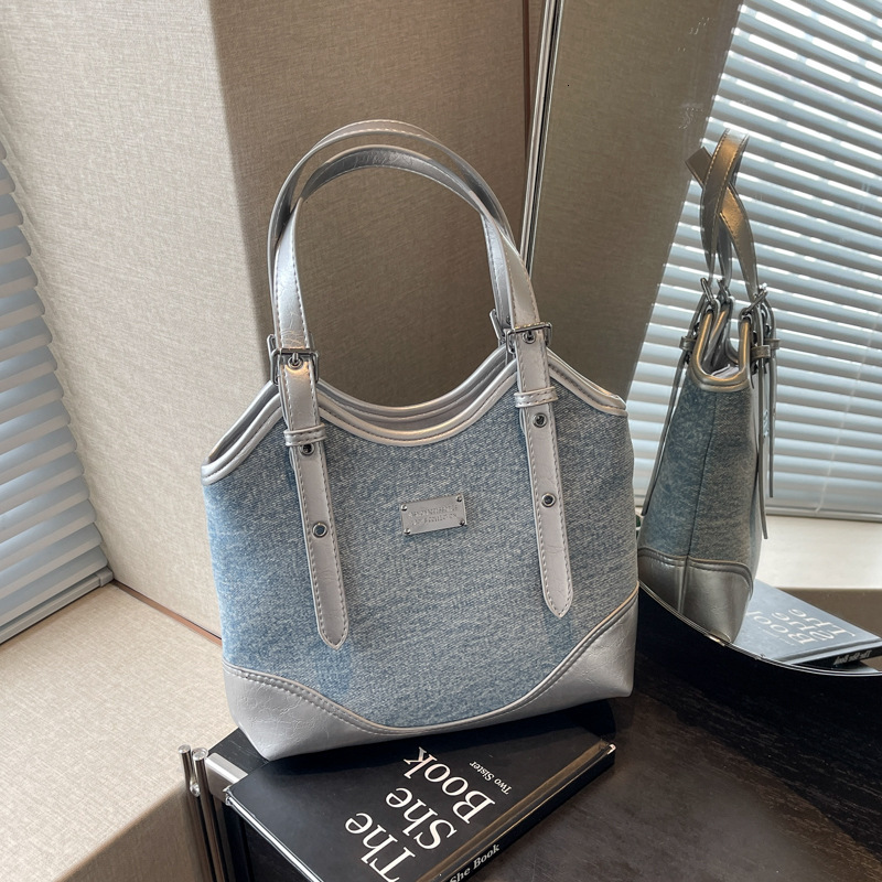 2025S Designer Women S Bag Niche Cowboy Spliced Underarm New Korean Edition Ins Handheld Shoulder Simple Color Splicing Crossbody Women S Bag
