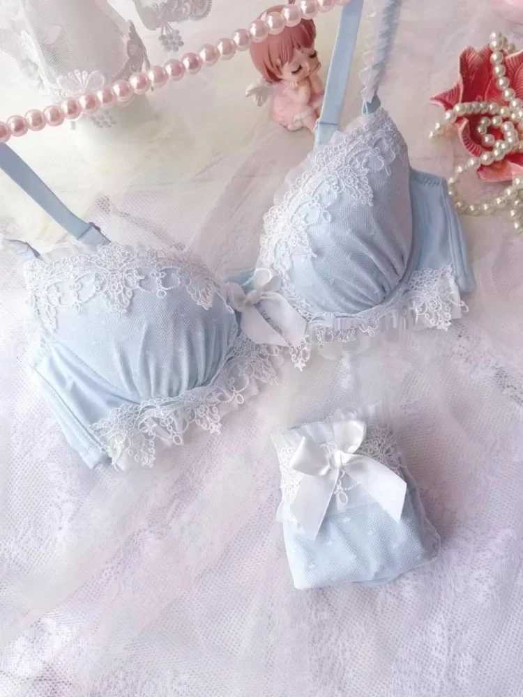 YUQI Sexy Japanese Sweet Bra Set G Cup Large Cup Womens Underwire Heavy Lace Thin Cup Comfort Pure Sensual Lingerie push upXJ251106