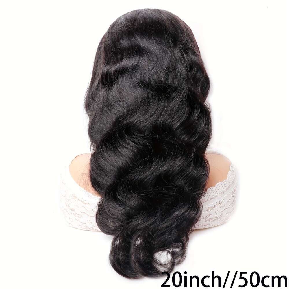 13X4 Transparent Front 100% Brazilian Human 180% Density Body Wave Natural Black Color Pre-Plucked Hairline & Eyebrow/Forehead Hair - Full Lace Fronta