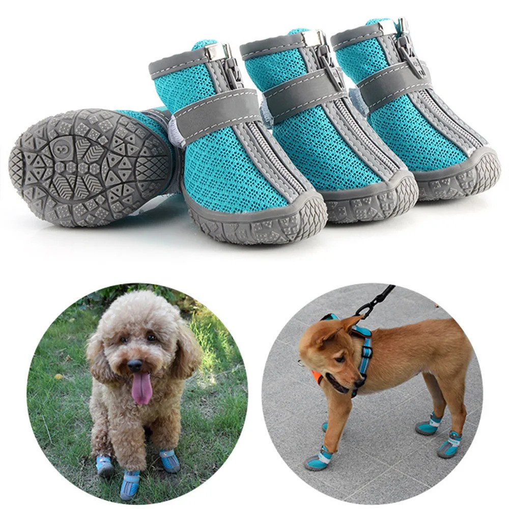 Small Dog Shoes Breathable Puppy Boots Pet Paw Protector for Summer Pavement Winter Snow Dog Booties Indoor Anti-Slip Sole 250402