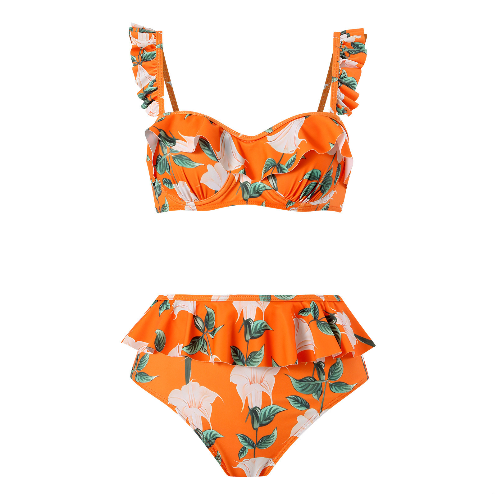 New women's split three piece set bohemian style belly covering, slimming and sexy chiffon beach skirt swimsuit